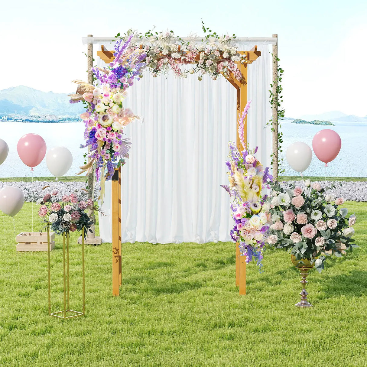 Wooden rose arch garden arch archway with roof trellis trellis arch orange M