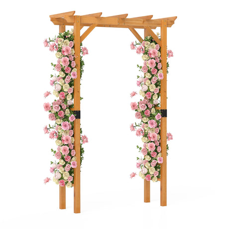Wooden rose arch garden arch archway with roof trellis trellis arch orange M