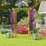 Wooden rose arch garden arch archway with roof trellis trellis arch orange M