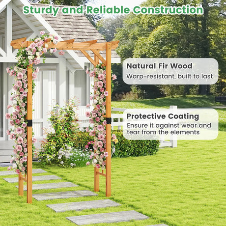 Wooden rose arch garden arch archway with roof trellis trellis arch orange M
