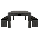 7-In-1 Games Table & Storage Benches x 2 - Grey