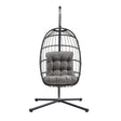 Rattan Hanging Egg Chair  Black