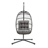 Rattan Hanging Egg Chair  Black