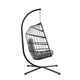 Rattan Hanging Egg Chair  Black