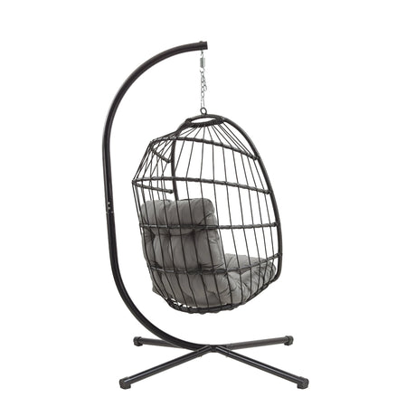Rattan Hanging Egg Chair  Black