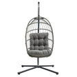 Rattan Hanging Egg Chair  Grey