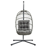 Rattan Hanging Egg Chair  Grey