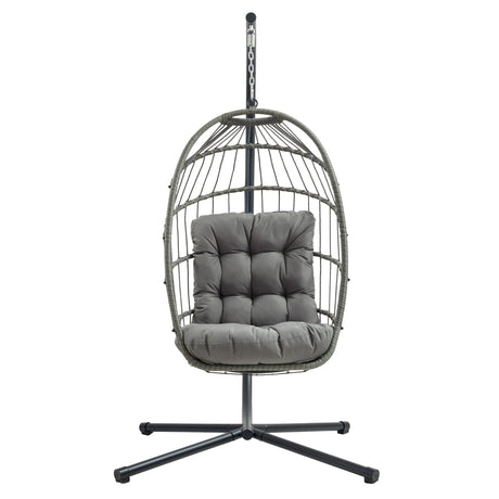 Rattan Hanging Egg Chair  Grey