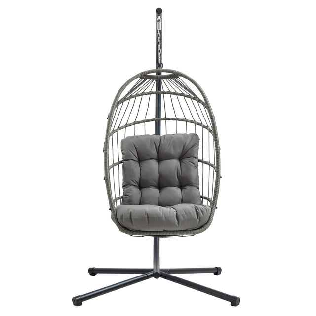 Rattan Hanging Egg Chair  Grey