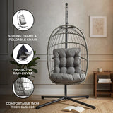 Rattan Hanging Egg Chair  Grey