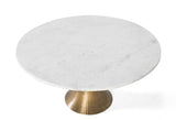 Giner and Colomer - Round Coffee Table With White Marble Top & Antique Gold Aluminum Base