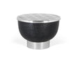 Giner and Colomer - Round Engraved Aluminum Coffee Table With Black Hammered Base