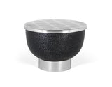 Giner and Colomer - Round Engraved Aluminum Coffee Table With Black Hammered Base