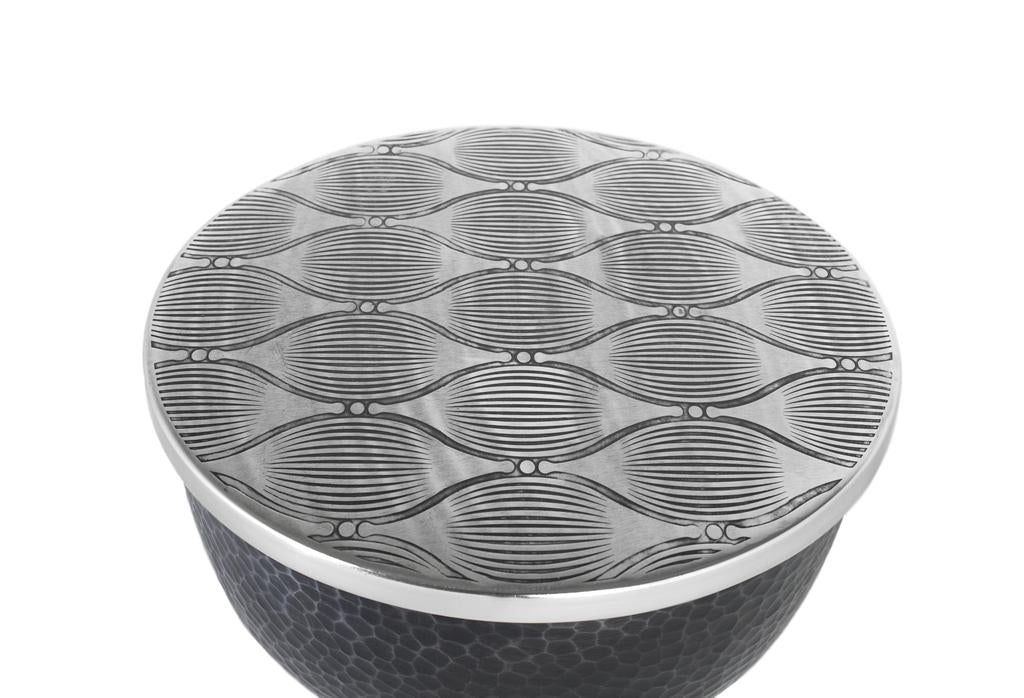 Giner and Colomer - Round Engraved Aluminum Coffee Table With Black Hammered Base
