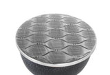 Giner and Colomer - Round Engraved Aluminum Coffee Table With Black Hammered Base