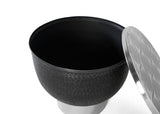 Giner and Colomer - Round Engraved Aluminum Coffee Table With Black Hammered Base