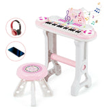 37-Key Electronic Kids Piano with Stool & Microphone