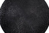 Giner and Colomer - Round Aluminum Coffee Table (Dark Grey Hammered Finish, Smooth Silver Edge)