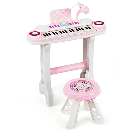 37-Key Electronic Kids Piano with Stool & Microphone