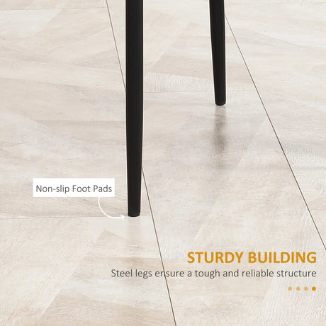 HOMCOM Set of 4 Faux Leather Dining Chairs - Black