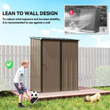 Outsunny 5.3 x 3.1ft Corrugated Steel Garden Shed - Brown