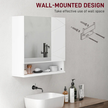 kleankin Wall Mounted Bathroom Storage Cupboard - White