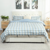 HOMCOM King Size Ottoman Bed Frame, with Front Drawer - Cream