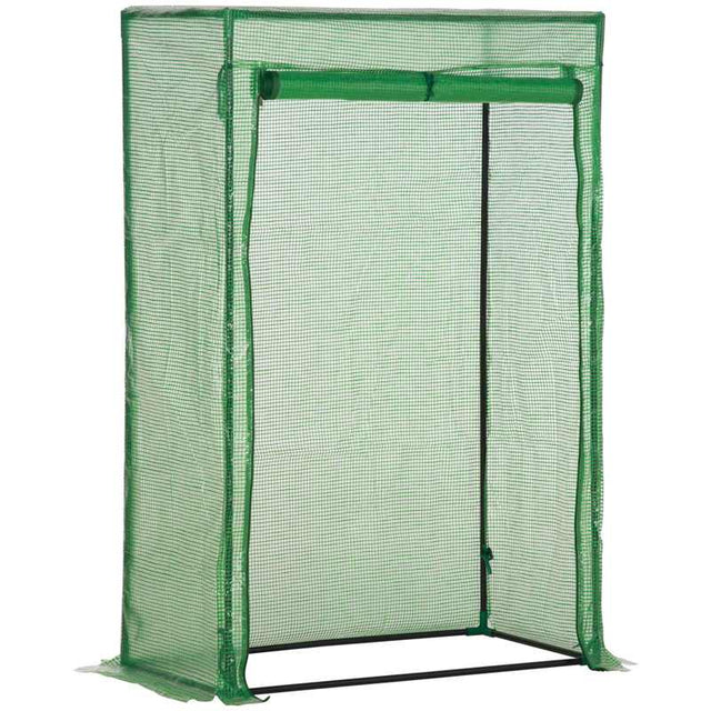 Outsunny 100 x 50 x 150cm Tomato Greenhouse with Roll-up Door, Mini Greenhouse with PE Cover, Outdoor Grow House Small Green House for Yard, Balcony, Garden, Green