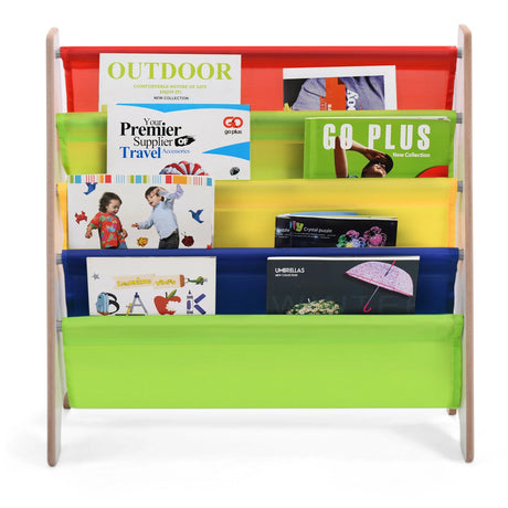 Children's Bookshelf with 4 Storage Compartments