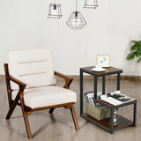 3-Tier Sofa Side Table Night Stand-Brown