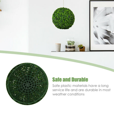 2-Piece 40cm Artificial Topiary Ball for Backyard, Home Decor