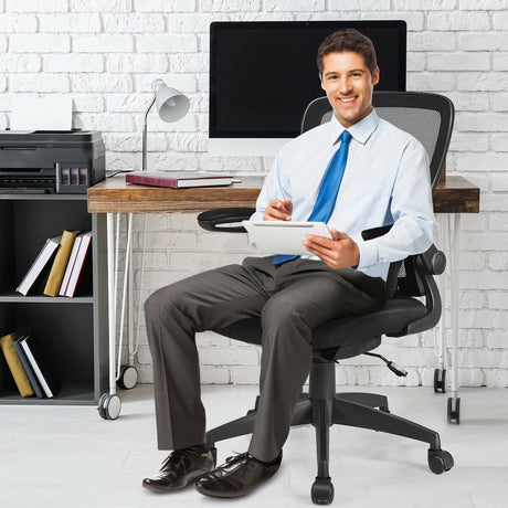 Lightweight Mesh Office Chair with Lumbar Support-Black