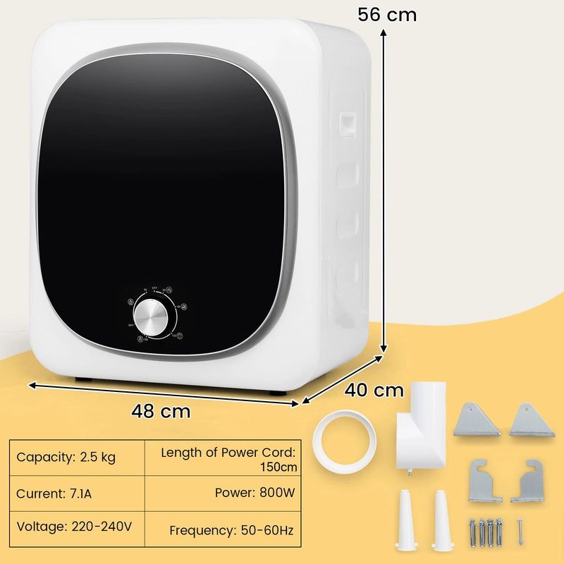 220-240V Portable Clothes Dryer 800W Compact Laundry Dryer
