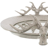 Large Mirrored Tray With Stag Heads