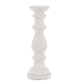 Matt White Large Ceramic Column Candle Holder