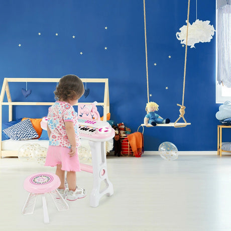 37-Key Electronic Kids Piano with Stool & Microphone