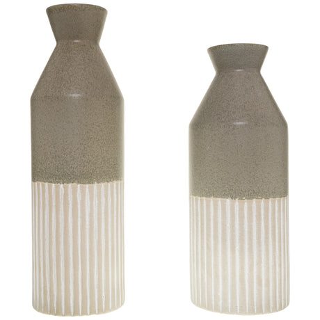 Mason Collection Grey Ceramic Ellipse Tall Vase