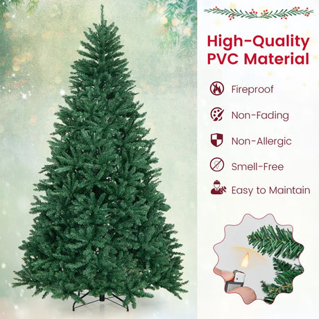 180/225cm Artificial Christmas Tree with PVC Branch Tips-7.5 ft