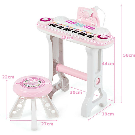 37-Key Electronic Kids Piano with Stool & Microphone