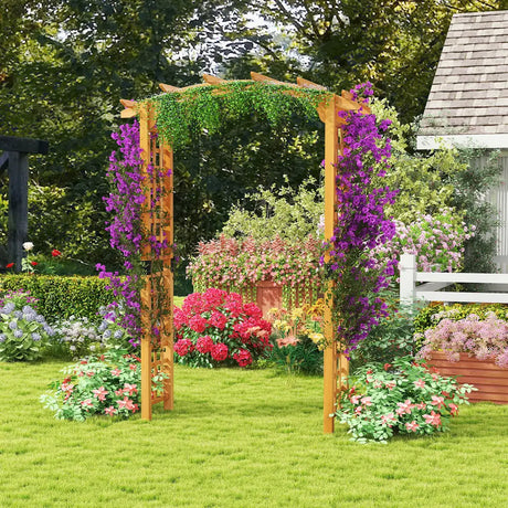 Wooden rose arch garden arch archway with roof trellis trellis arch orange L