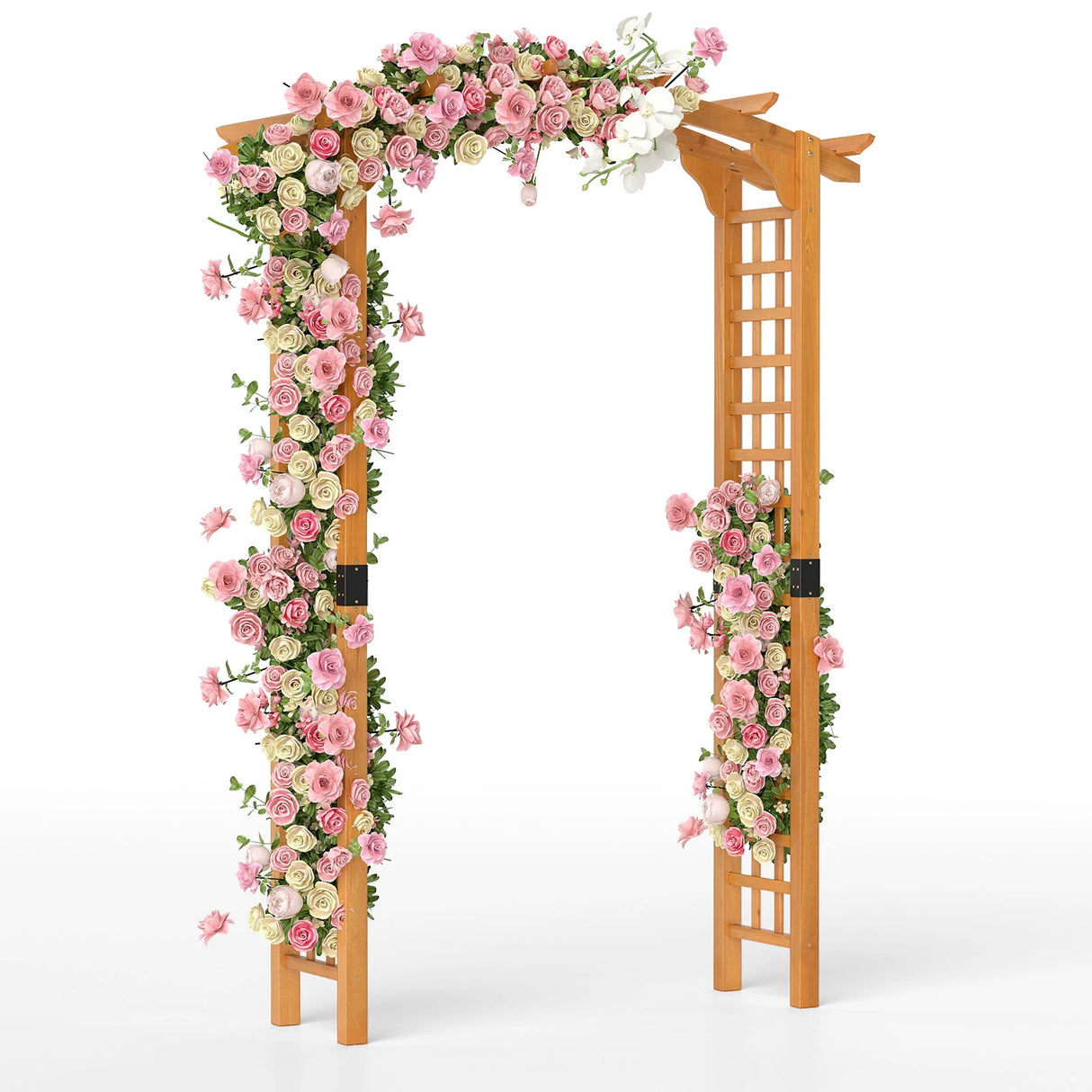 Wooden rose arch garden arch archway with roof trellis trellis arch orange L