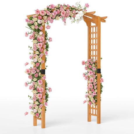 Wooden rose arch garden arch archway with roof trellis trellis arch orange L