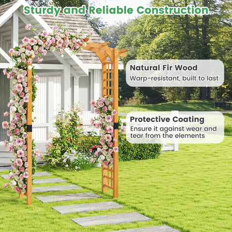 Wooden rose arch garden arch archway with roof trellis trellis arch orange L