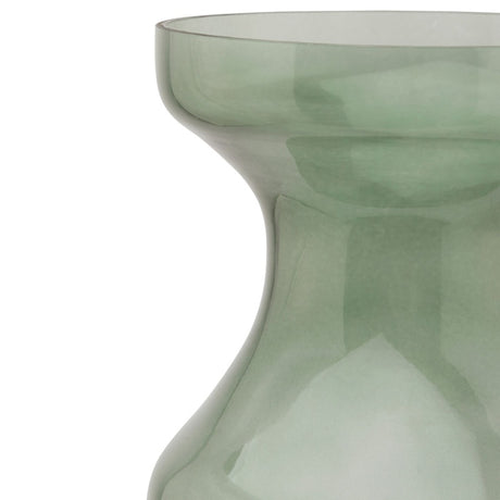 Smoked Sage Glass Tall Fluted Vase