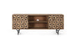 Giner and Colomer  Mango Wood TV Stand With Metal Accents
