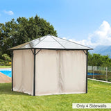 Outsunny Replacement Gazebo Curtains, 4-Panel Gazebo Side Panels Only, for 3 x 3 (M) Gazebos or Pergolas, Hooks/C-Rings Included, Beige