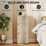 HOMCOM Slim Bedside Table, Narrow Bedside Cabinet with Open Shelf and 2 Drawers for Bedroom, Living Room, Natural Wood Finish