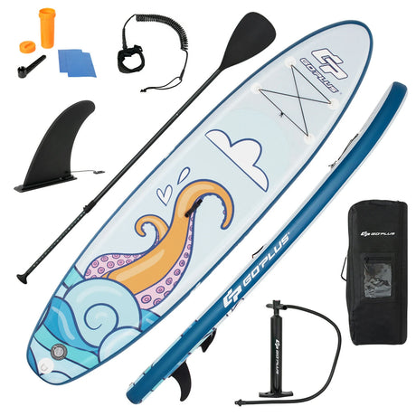 11 ft Inflatable Stand Up Paddle Board Surfboard with Aluminum Paddle Pump-11 ft