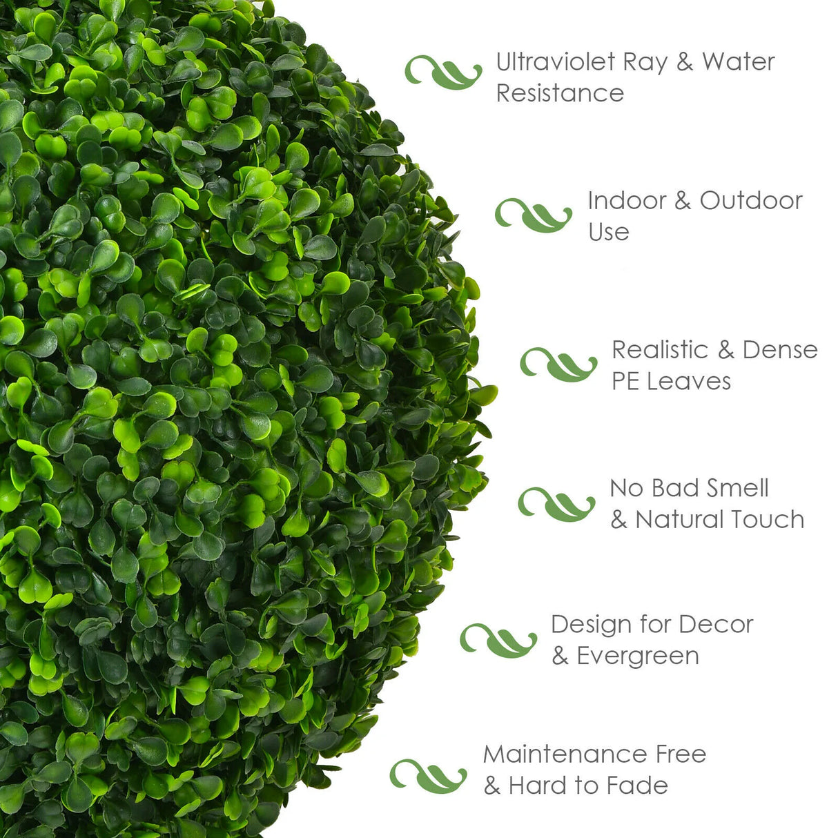 2-Piece 40cm Artificial Topiary Ball for Backyard, Home Decor