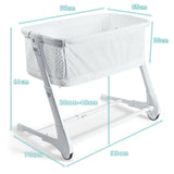Baby Height Adjustable Bassinet w/ Washable Mattress-White